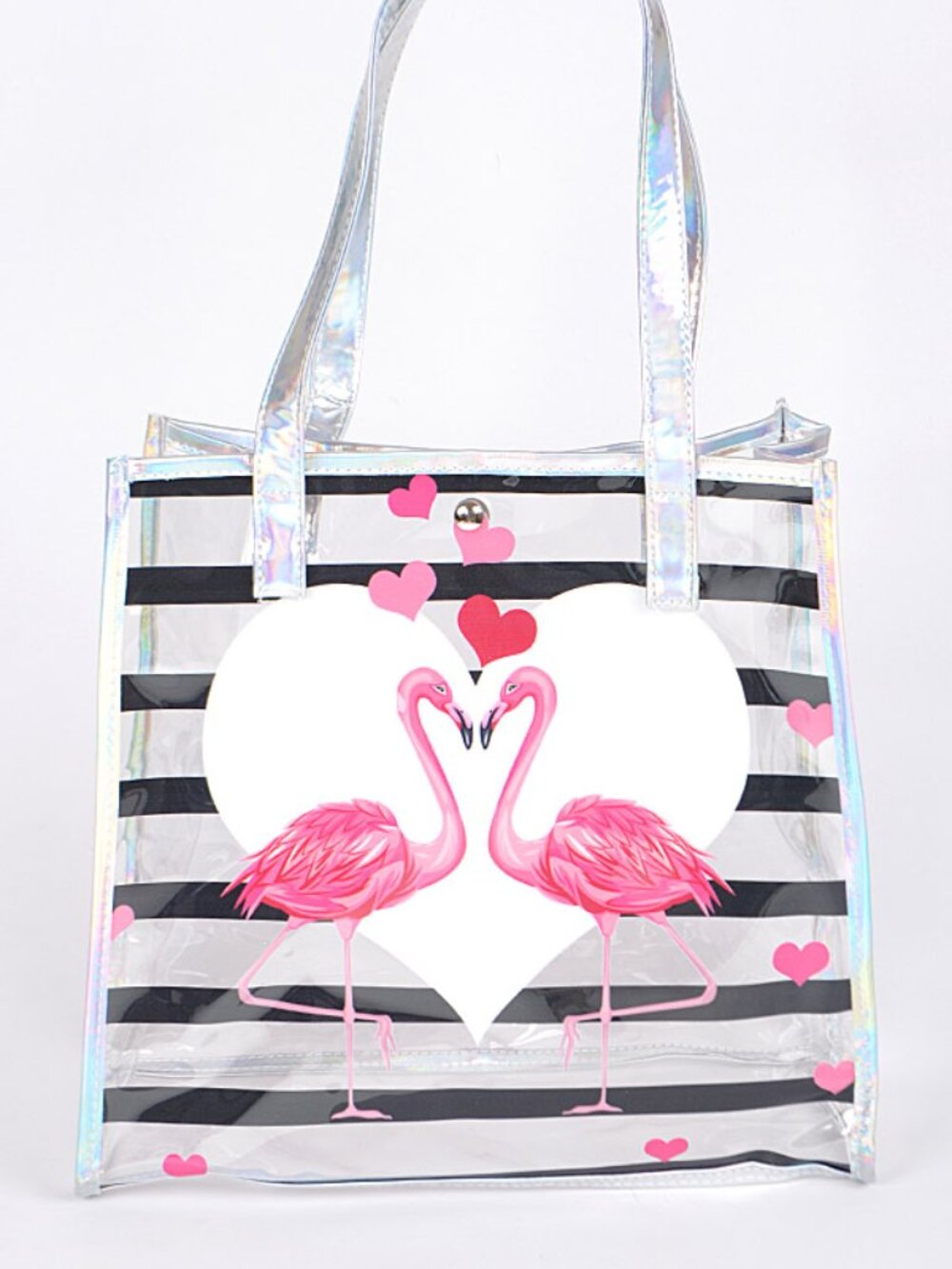 Flamingo Love Clear Tote Bag - Beach Bag- Transparent - Waterproof- NWT
